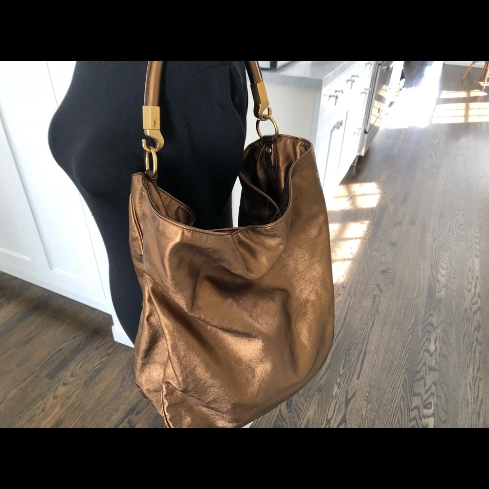 Yves Saint Laurent Bronze Calfskin Roady Bag